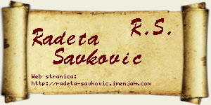 Radeta Savković vizit kartica